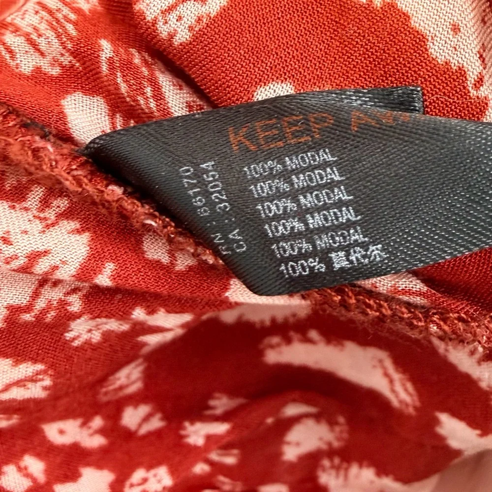 Anthropologie Flounced Maxi Lounge Dress Spaghetti Strap Abstract Low Back Large - Picture 5 of 6